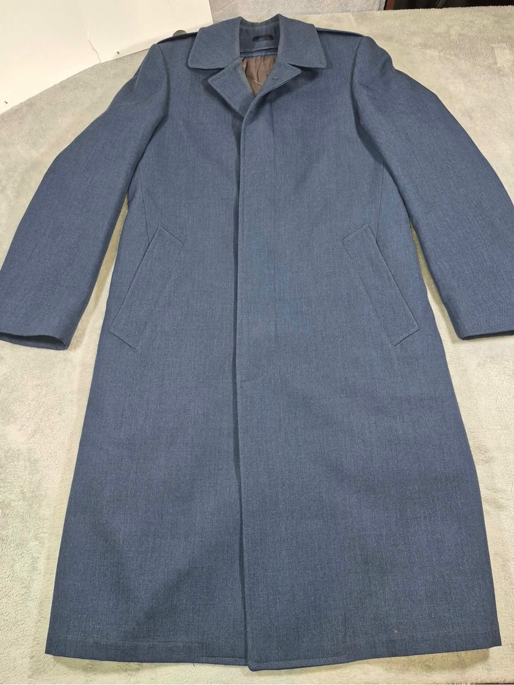 Vintage Canadian Air Force Wool All-Weather Great Coat Blue Size 7034 - 1985